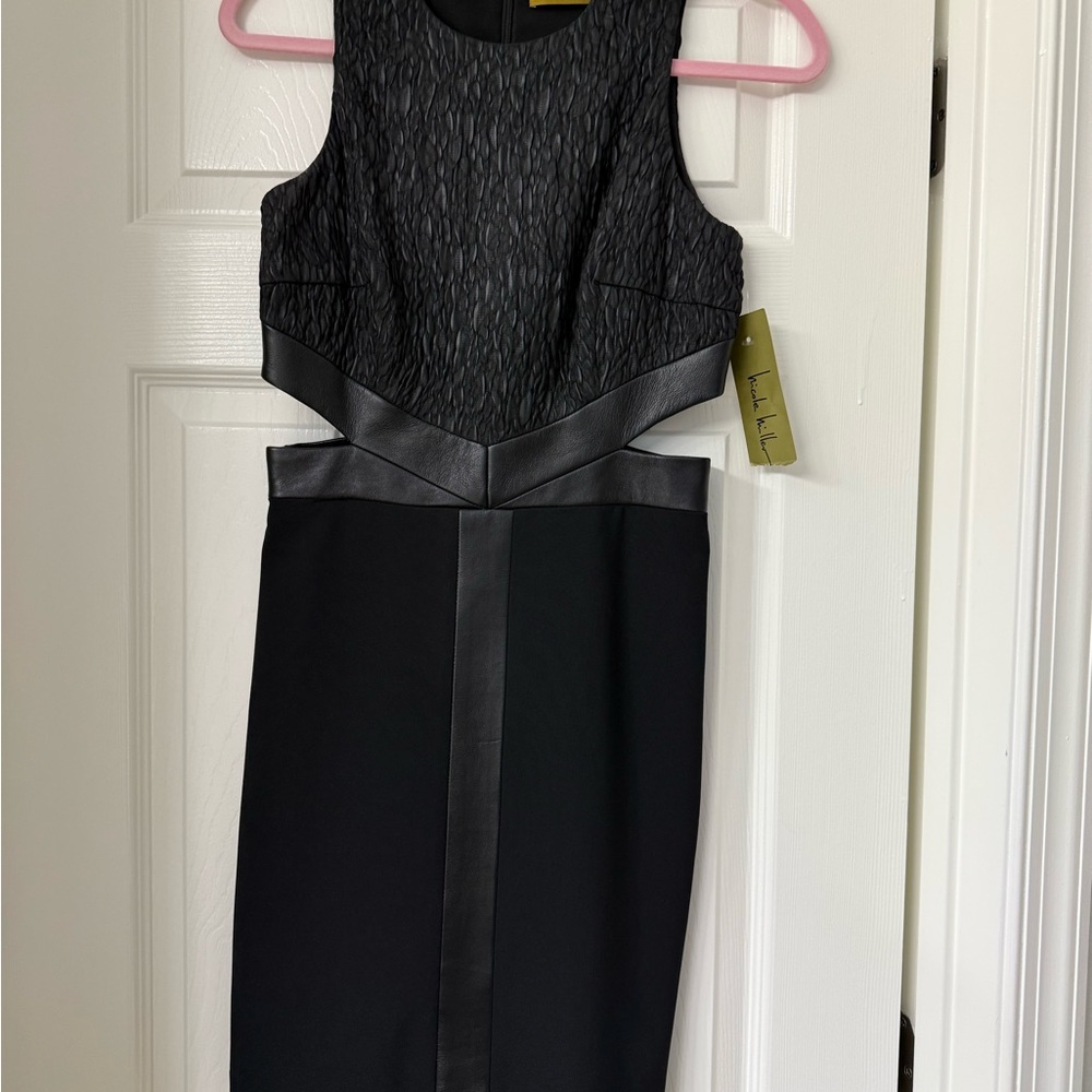 Elegant Black Nicole Miller cutout Sleeveless Dress